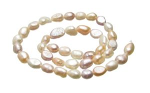 Mixed Tones Elongated Nugget Freshwater Pearls approx. 8-9mm [strand]