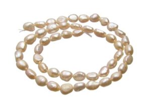 Soft Peachy Lilac Elongated Nugget Freshwater Pearls approx. 8mm [strand]