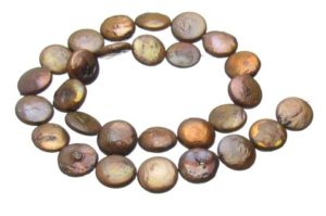 Coffee Brown Coin Freshwater Pearls approx. 13mm [strand]