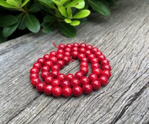 red coral round beads natural australia