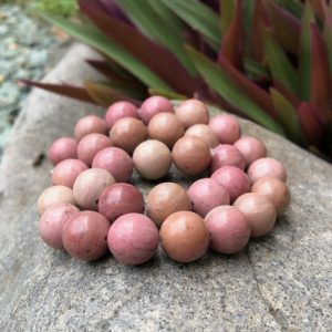 rhodonite 12mm round gemstone beads