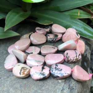 rhodonite oval gemstone beads natural crystals australia
