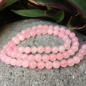 rose quartz 6mm round gemstone beads