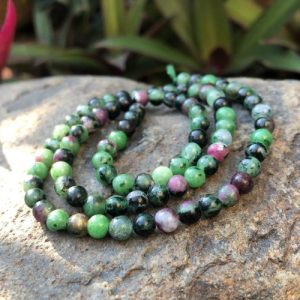 ruby zoisite 4mm round gemstone beads