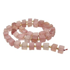 strawberry quartz cube gemstone beads