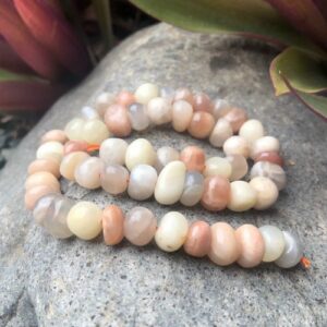 mixed moonstone and sunstone nugget gemstone beads