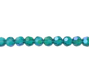 teal crystal round beads