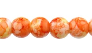 orange marble glass beads 8mm