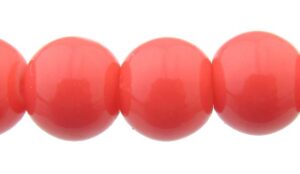grapefruit pink glass beads 8mm