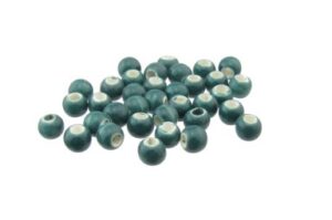 teal ceramic macrame beads