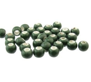 dark green macrame ceramic beads