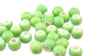 lime green ceramic beads big hole