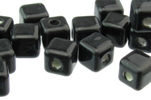 black macrame ceramic beads