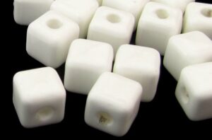white ceramic cube beads