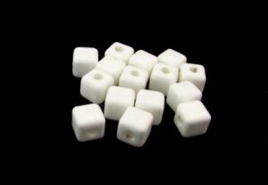 white ceramic cube beads