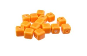 orange ceramic cube beads