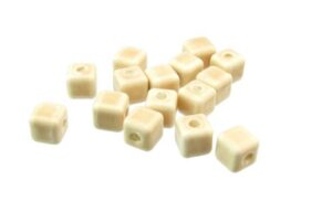 ivory ceramic cube beads macrame