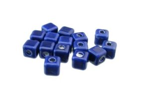 royal blue cube ceramic beads