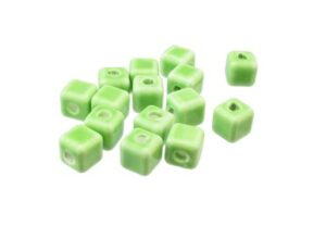 lime green macrame ceramic beads