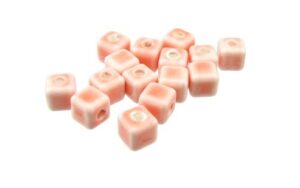 pink ceramic cube beads big hole