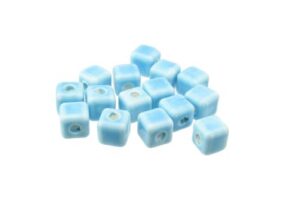 blue ceramic cube beads