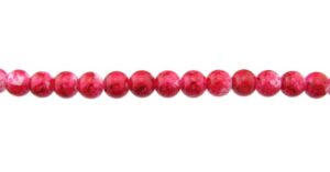 deep pink marble glass beads 8mm