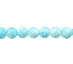 light blue marble glass beads 8mm