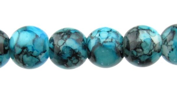 blue and black marble glass beads