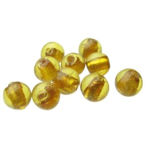 gold foil glass round beads