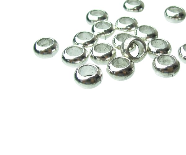 silver large hole spacer beads