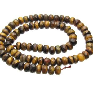 Tiger Eye Beads Faceted Rondelle