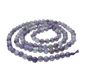 amethyst faceted 4mm round gemstone beads natural crystals