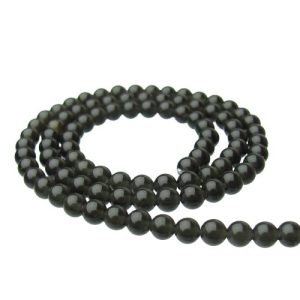 black obsidian 4mm round gemstone beads