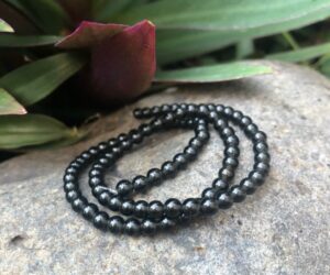 black obsidian 4mm round gemstone beads