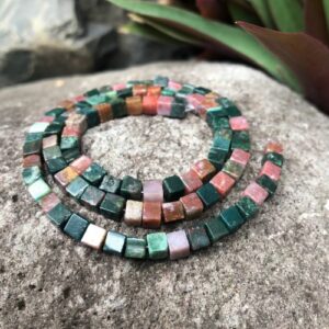 fancyjaspercubes4mm1 fancy jasper cube beads