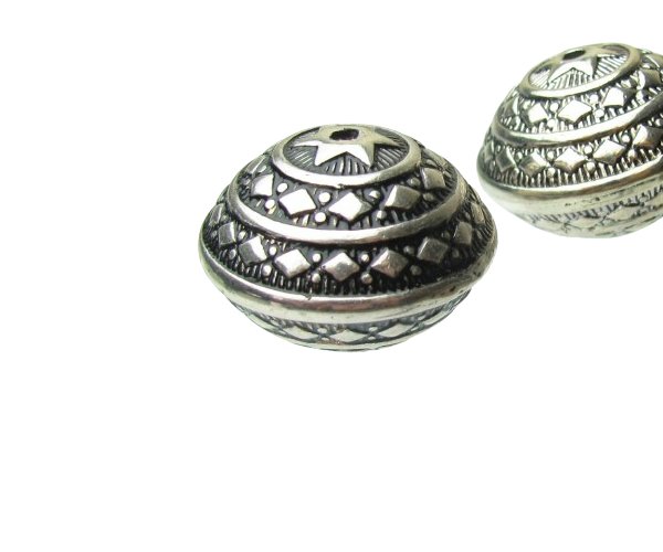 large chunky bali style silver beads