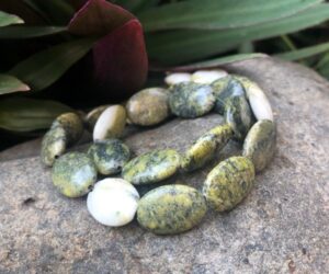 yellow turquoise oval gemstone beads