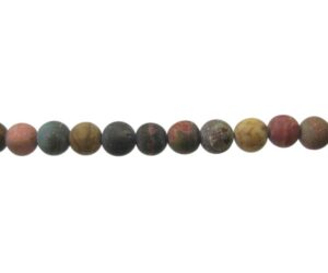matte picasso jasper gemstone round beads 6mm