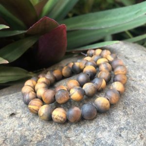 matte tiger eye gemstone round beads 8mm