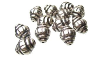 silver bumpy bicone spacer beads acrylic plastic