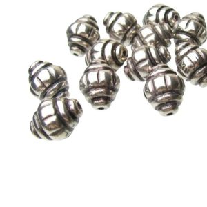 silver bumpy bicone spacer beads acrylic plastic
