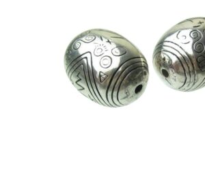 silver large oval beads