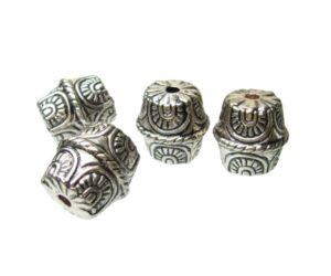 silver plated barrel beads