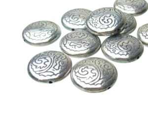 silver disc spacer beads