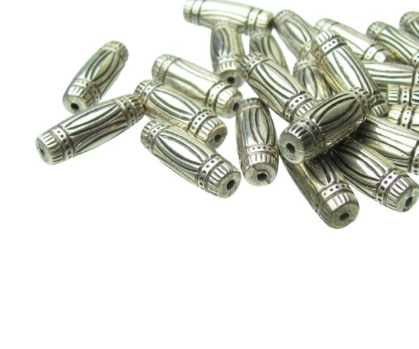 silver tube plastic beads