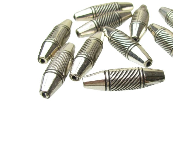 silver plated acrylic beads long rice
