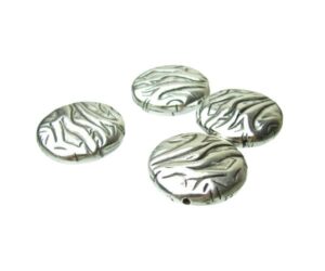 silver large disc beads