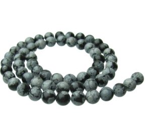 snowflake obsidian gemstone round beads 6mm crystals