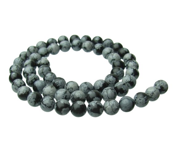 snowflake obsidian gemstone round beads 6mm crystals