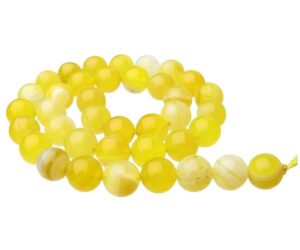 yellow dyed agate 10mm round beads